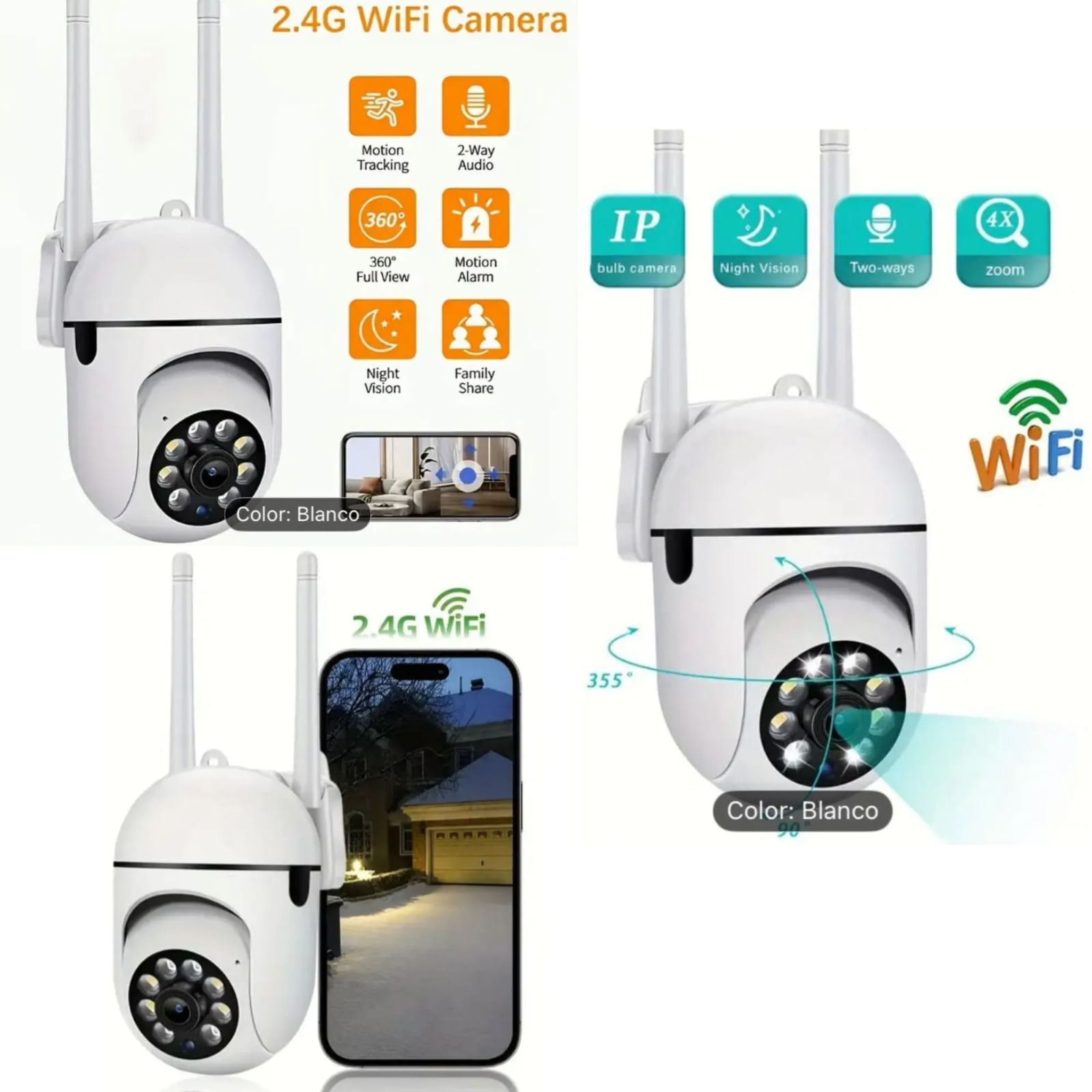 Camara De Seguridad FULL HD Remota Con Aplicacion 360 Camara De Seguridad