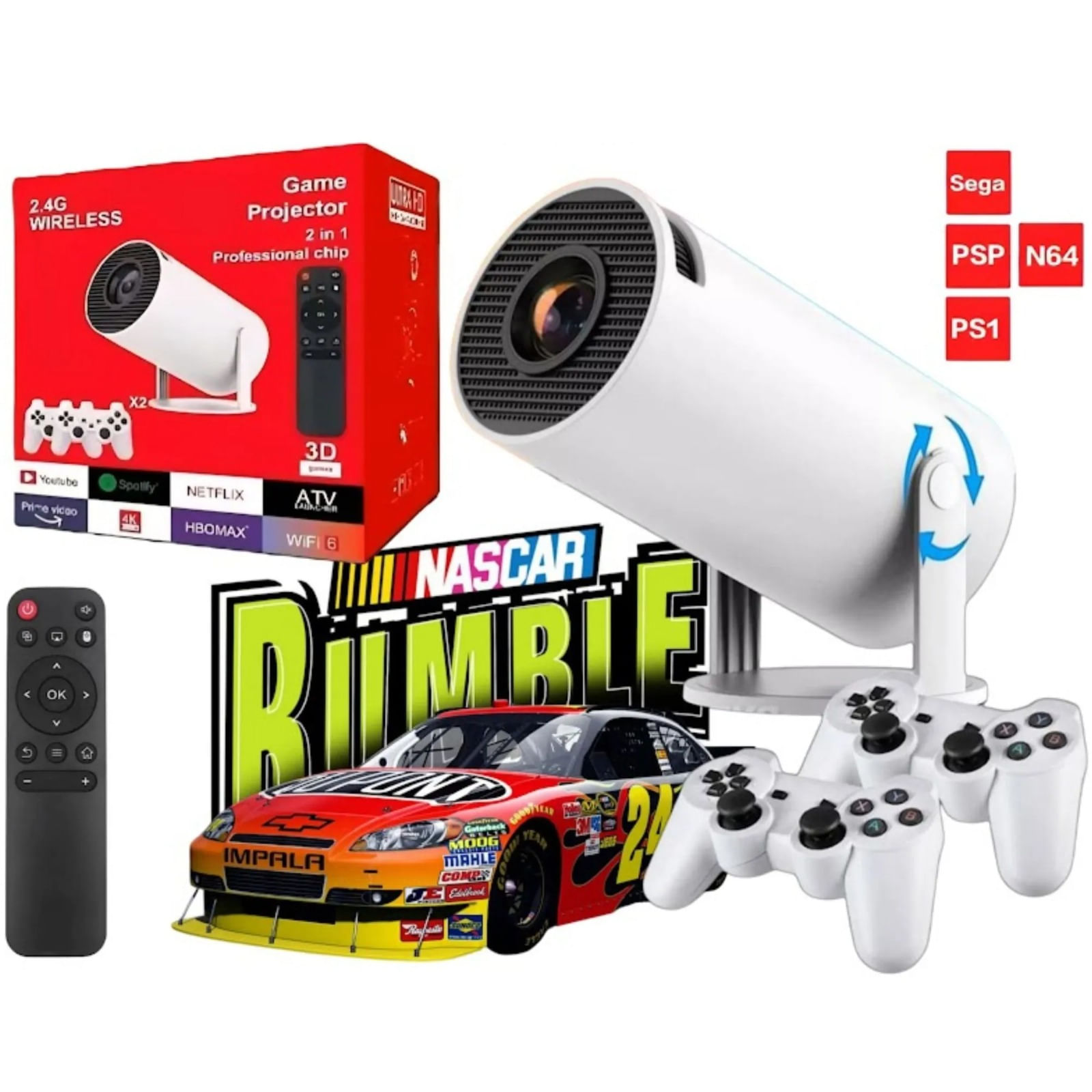 Proyector Juegos Smart Tv 4K  + 10000 Juegos Proyector Cine En Casa 4K