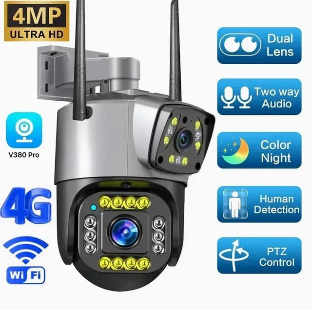 Camara Seguridad, Doble Lente Camara Profesional