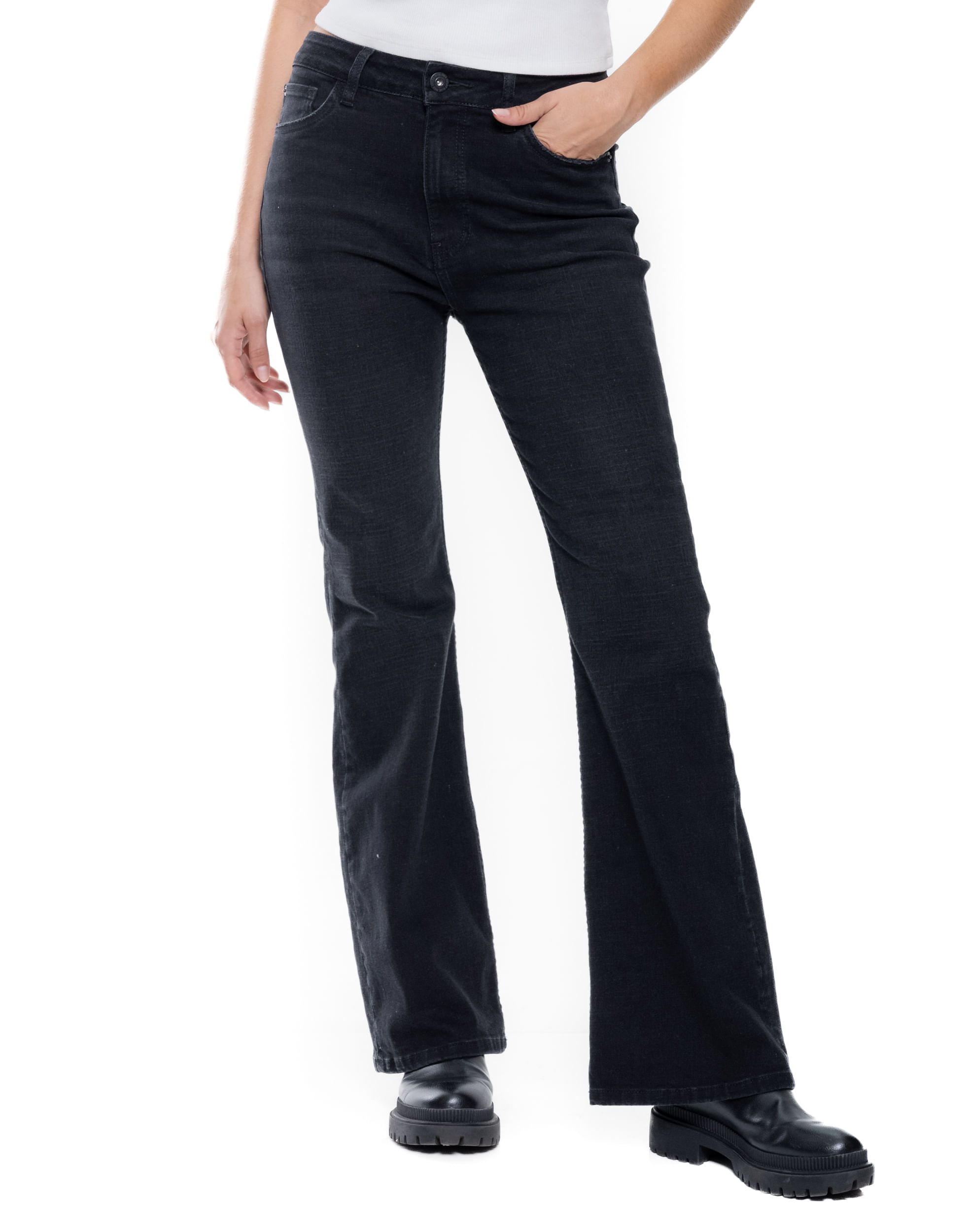 Black Denim Flare Fit Jeans