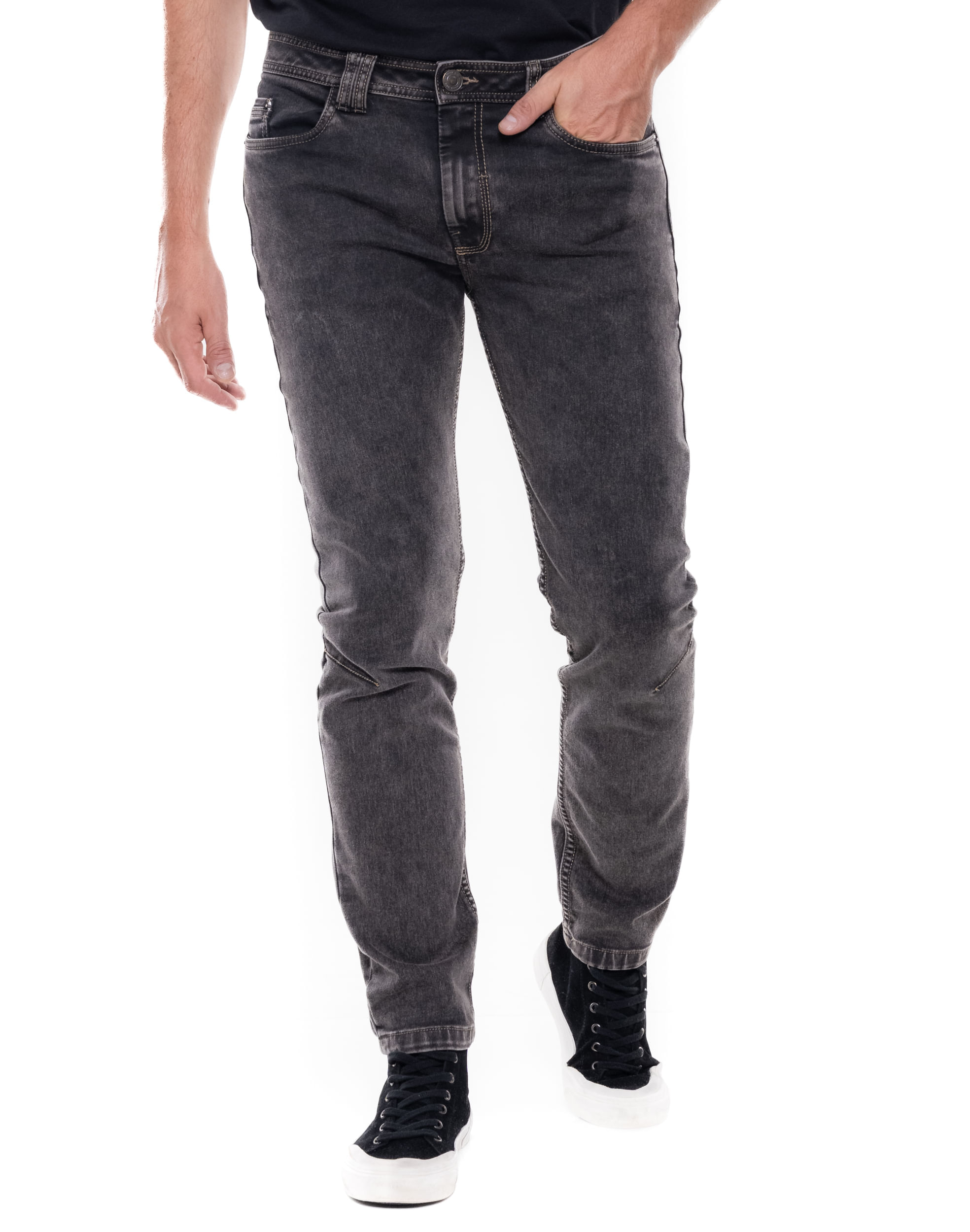 Black Brixton/Slim Fit Jeans Con Desgastes