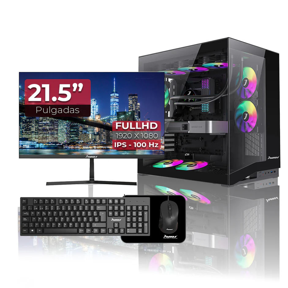 Computador de Escritorio Janus AMD RYZEN 5 5600GT Memoria RAM 16GB RGB SSD 1TB M.2 Board B550M PRO-R4 Fuente Janus 850W + 80 BRONZE