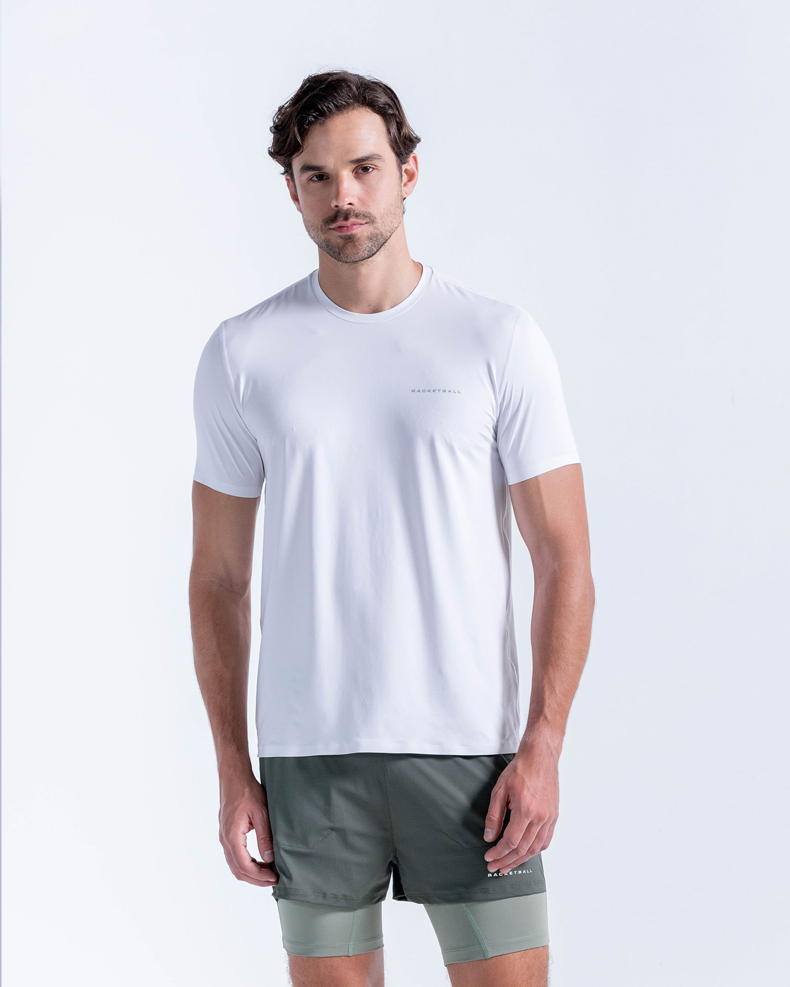 Camiseta Deportiva Ruedos Sin Costuras,  Color BLANCO Para Hombre