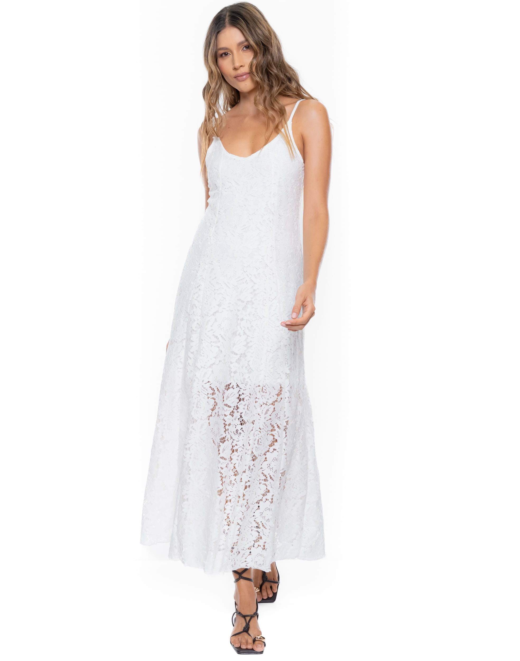 Vestido De Tiras En Encaje