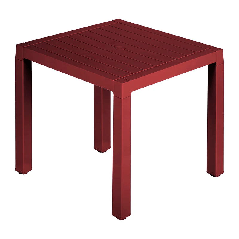 Mesa Plástica Barú Cuadrada Rojo