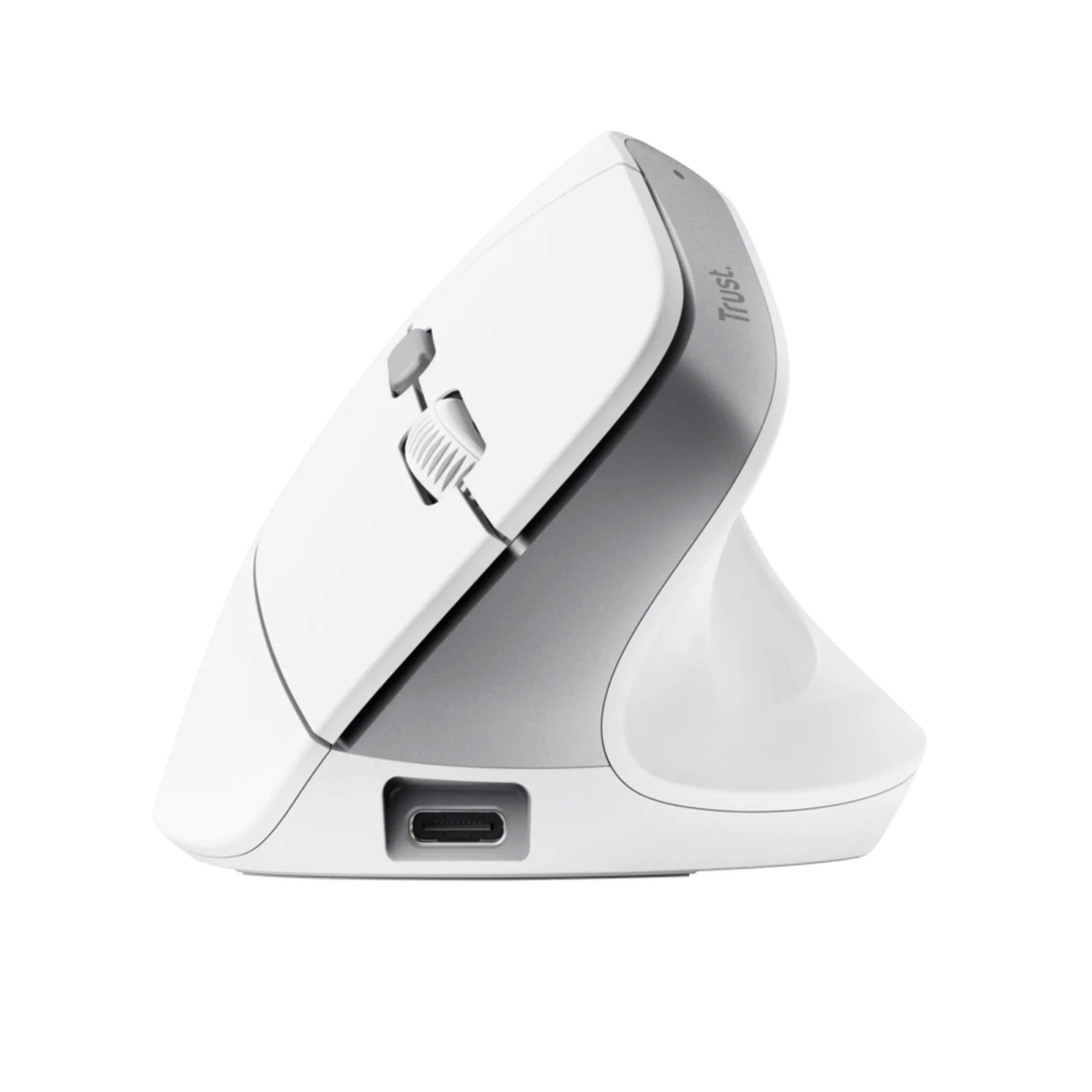Mouse Trust Bayo+ Inalámbrico Multidispositivo Vertical con Batería Blanco