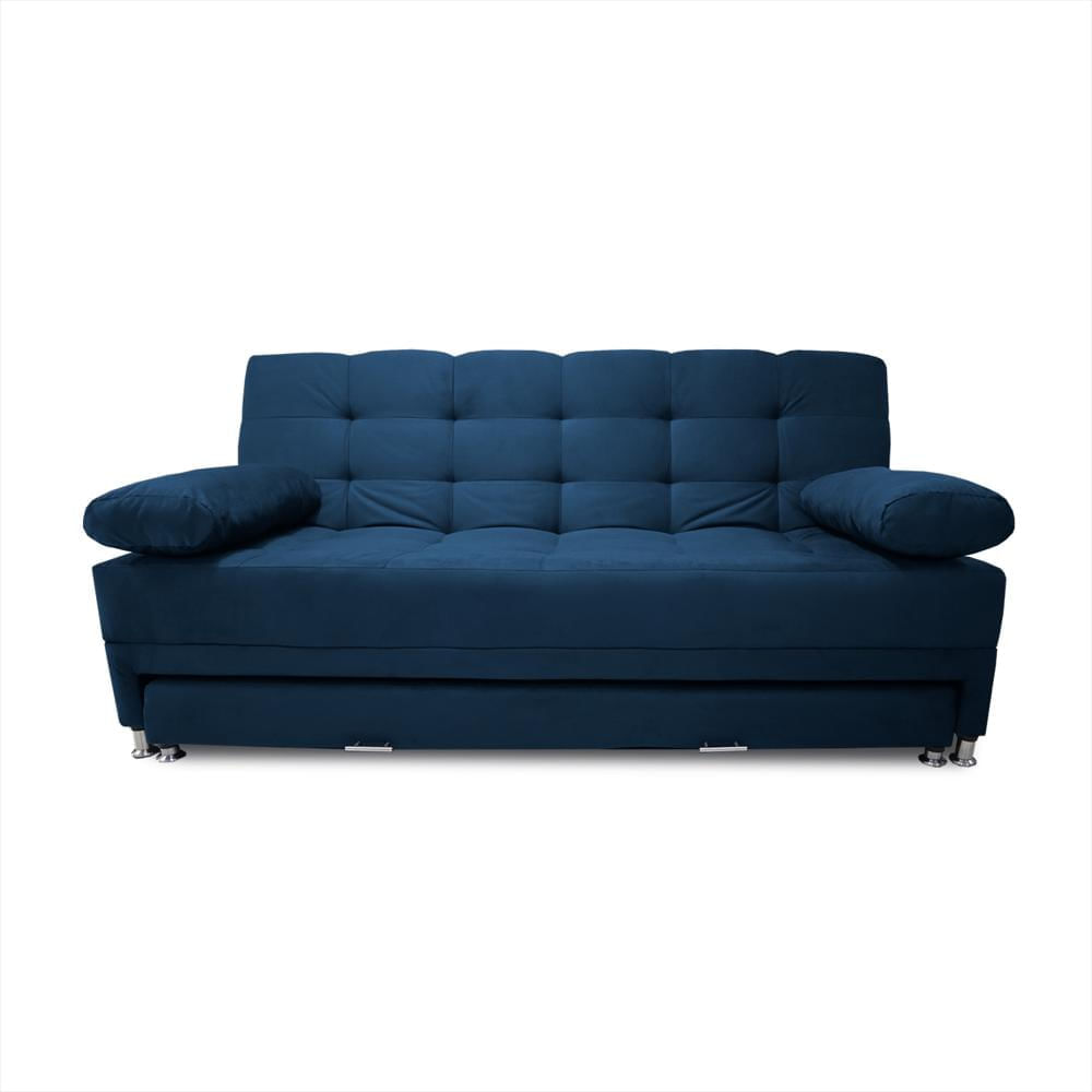 Sofá Cama Tarima Haller Tela Velvet 190X95X80 Azul Petroleo