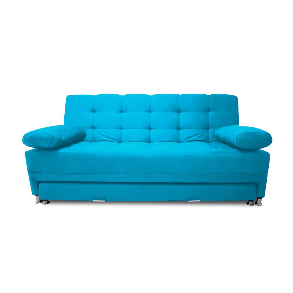 Sofá Cama Tarima Haller  Tela Velvet 190X95X80 Turqueza