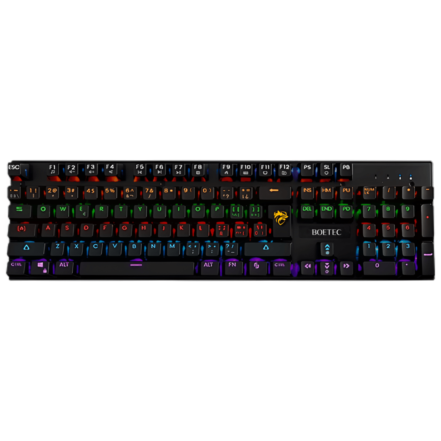 Teclado Mecanico Gamer con Luz RGB 100% Cable USB Negro
