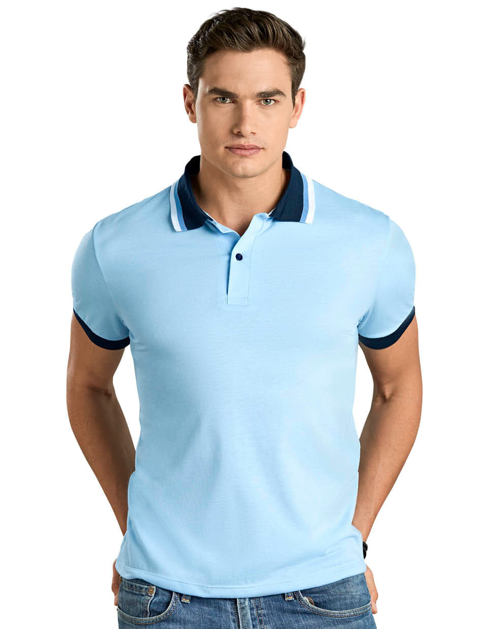Polo Hombre Azul Baby Mp 96612