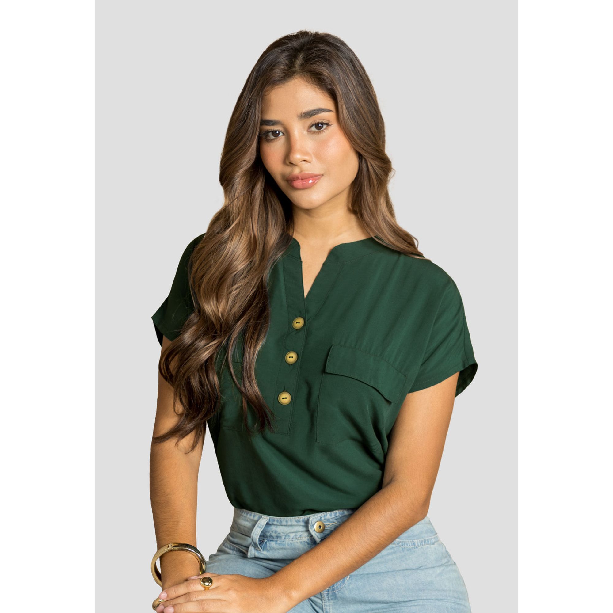Blusa Mujer Verde Pino Mp 110853