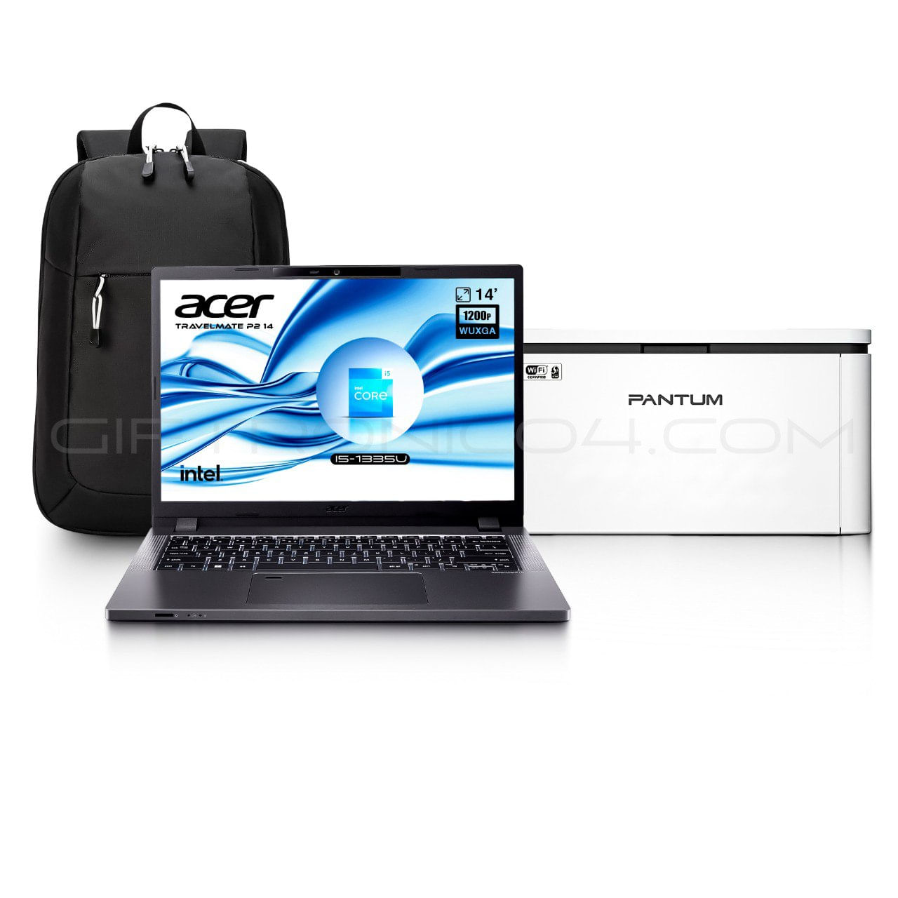 Portátil Acer TravelMate P2 14? WUXGA IPS | Intel i5-1335U | 16GB RAM 512GB SSD | Plata + pantum BP2300W + bolso