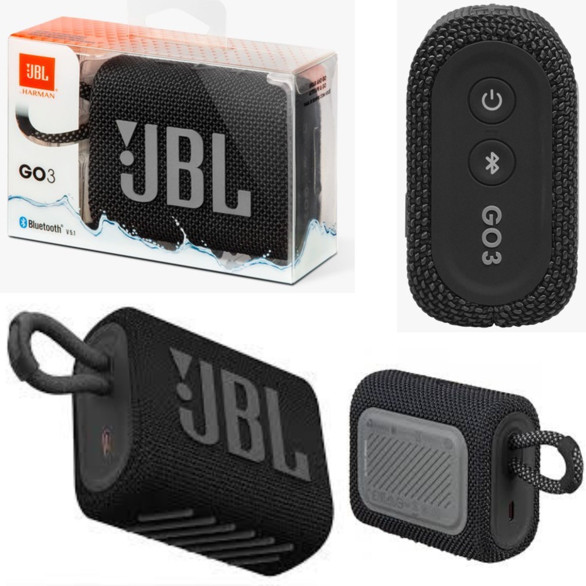 Parlante JBL GO 3 Negro Parlante JBL ORIGINAL