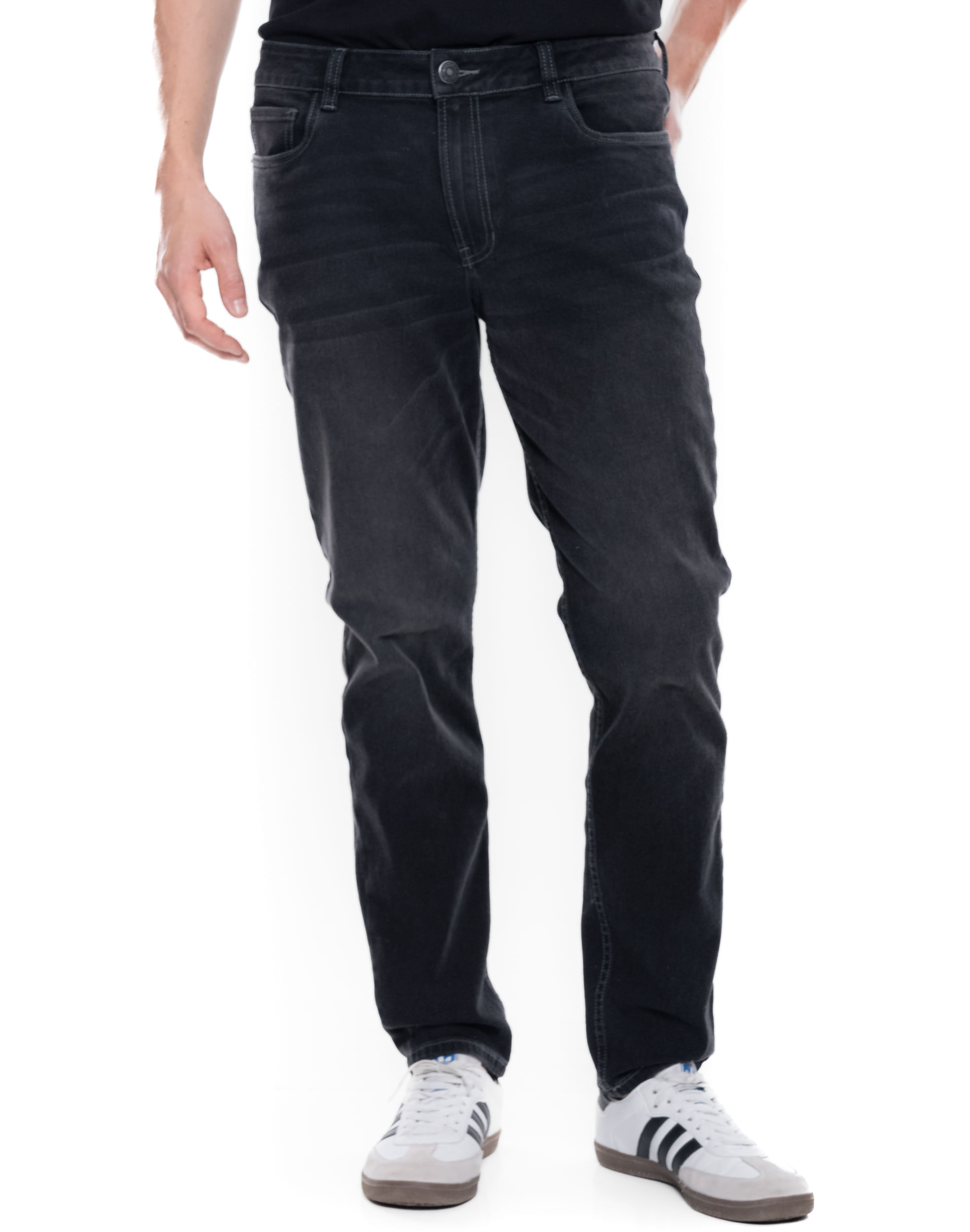 Black Brixton/Slim Fit Jeans Con Desgastes