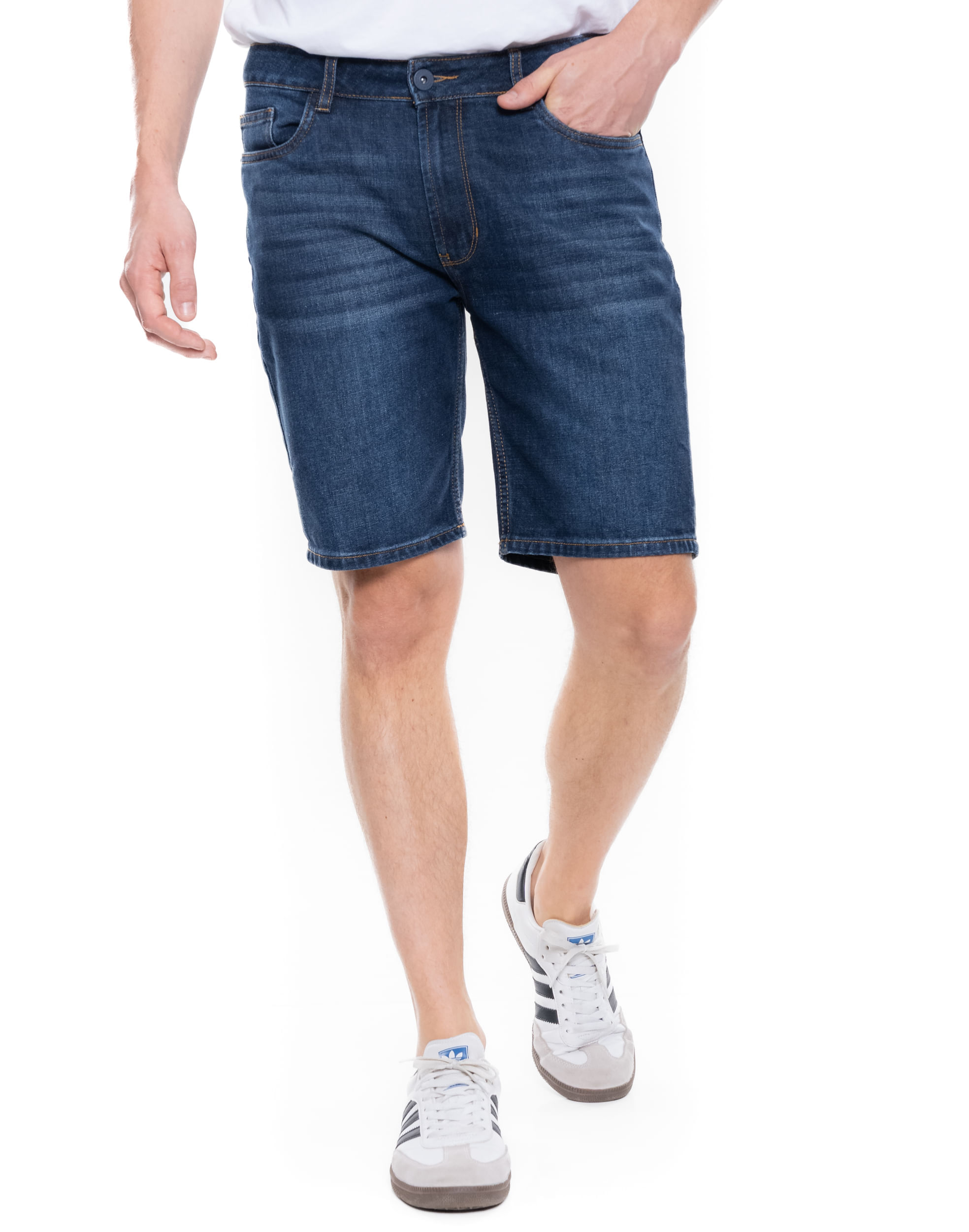 Bermuda En Denim Con Desgastes