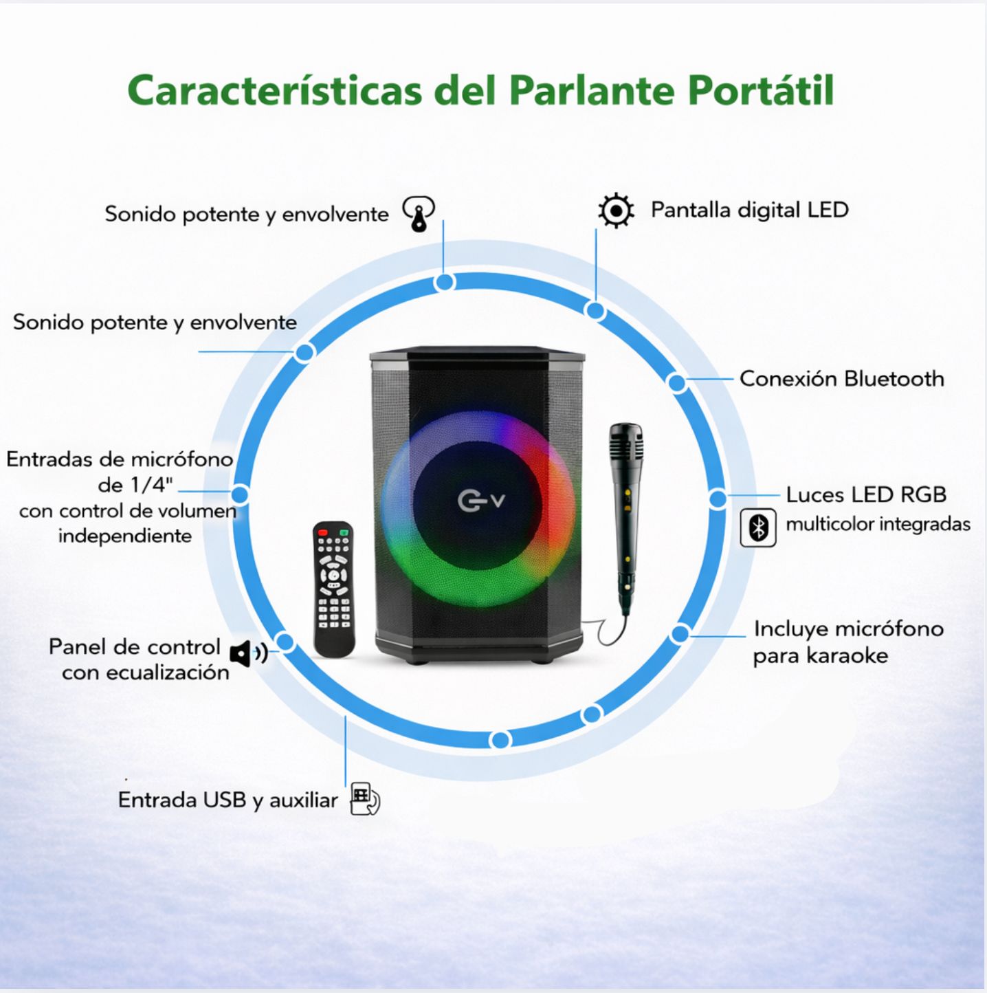 Parlante Bluetooth RGB S-600