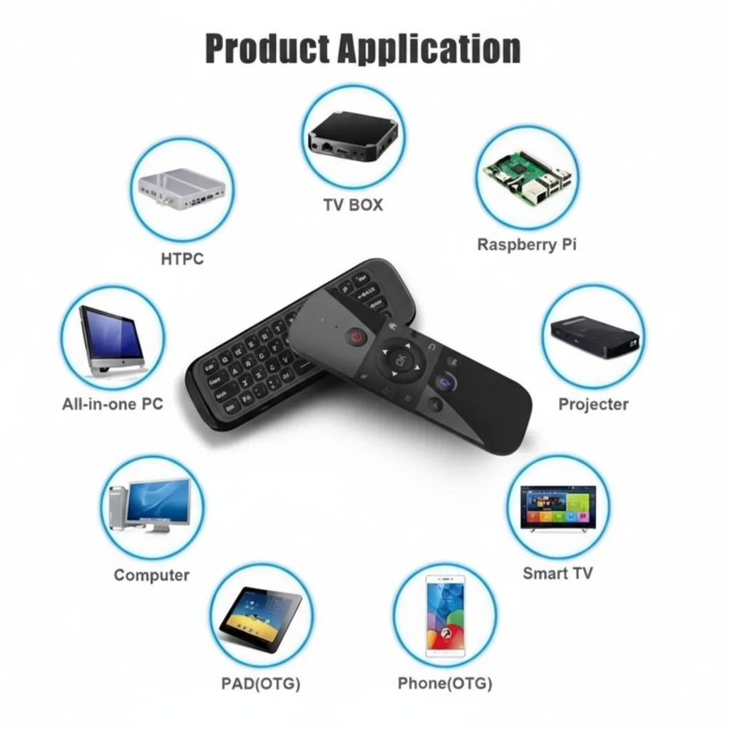 Control Air Mouse 2.4G con Teclado y Voz Smart TV