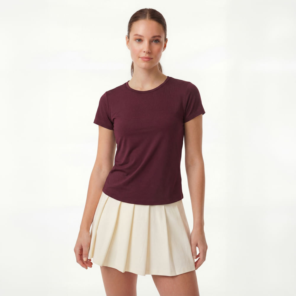 Camiseta deportiva burgundy para mujer