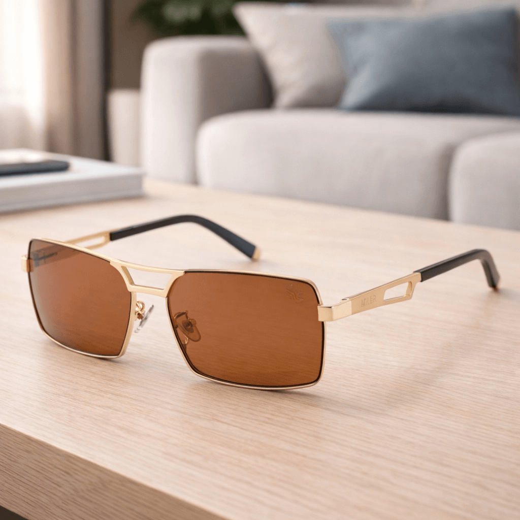 Gafas Polarizadas Adler UV400 Protección Total, Visión Nítida y Sin Reflejos Ref. 847 Café Dorado