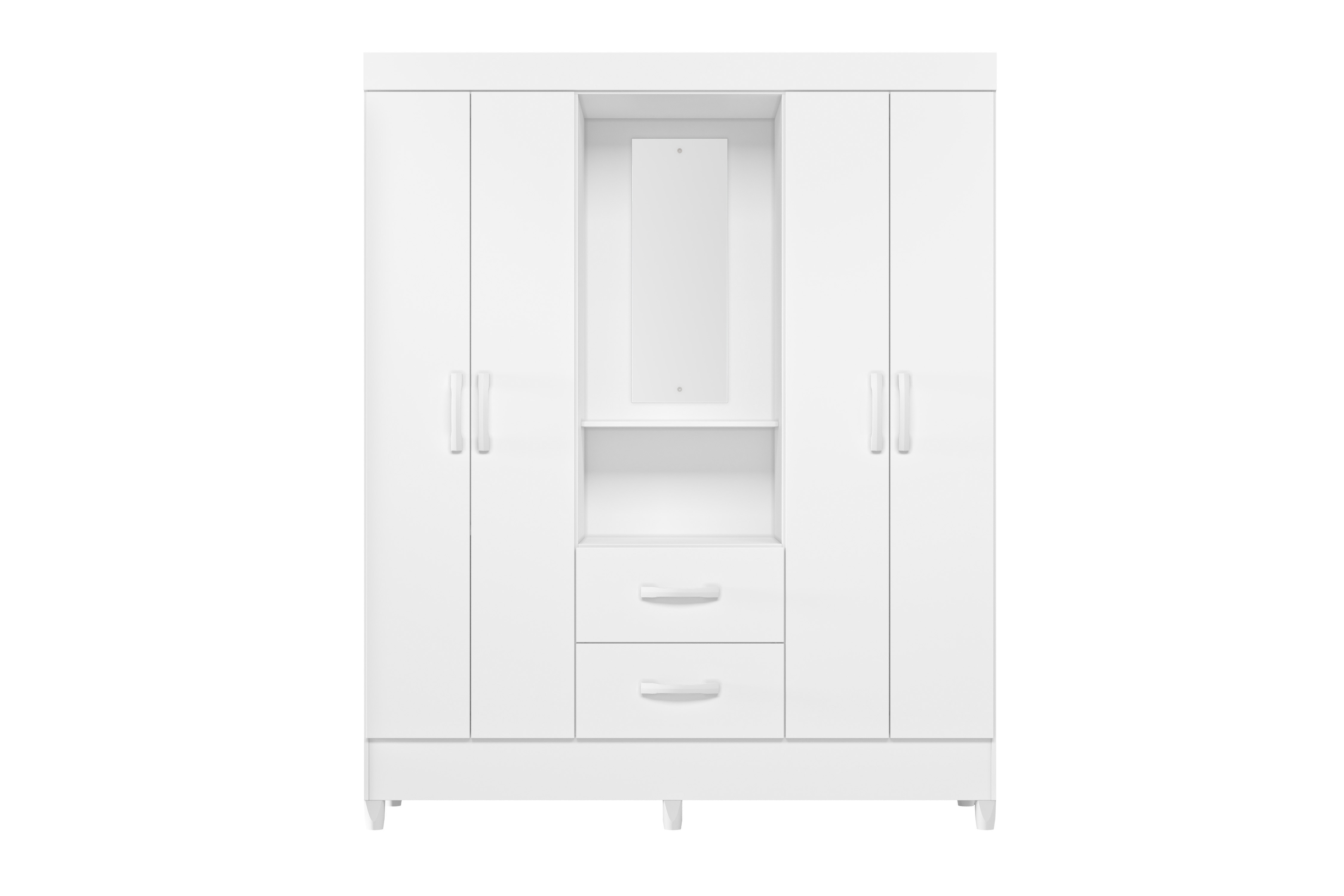 Closet Mobi Capela 4 Puertas Con Espejo Blanco