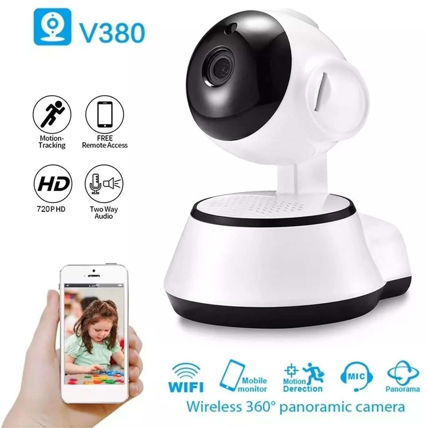 Camara Seguridad Vigilancia Camara HD Camara Sensor De Movimiento Microfono Camara Vision Nocturna
