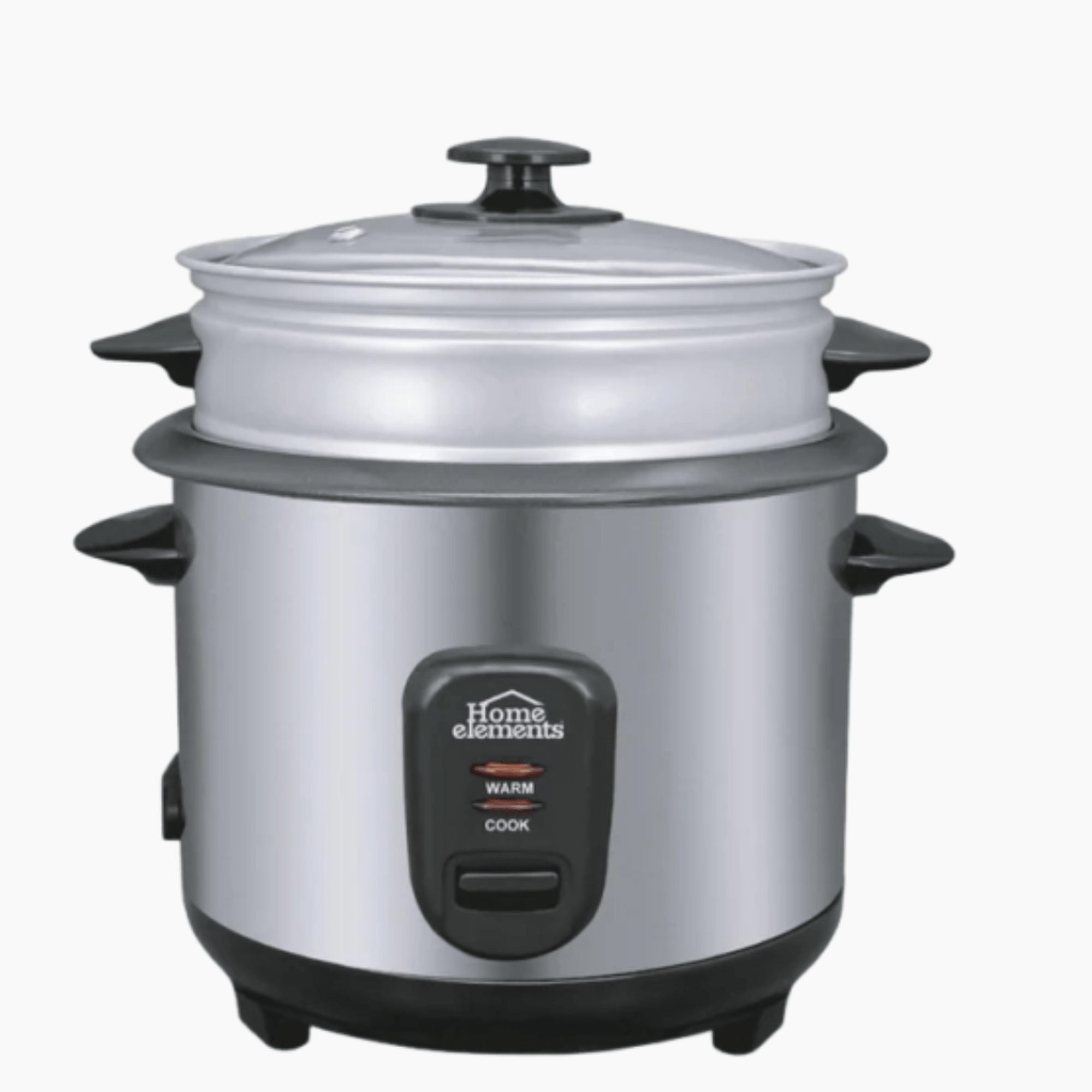 Olla Arrocera HOME ELEMENTS 1.8 Litros En Acero Inoxidable + Vaporera De 10 Porciones