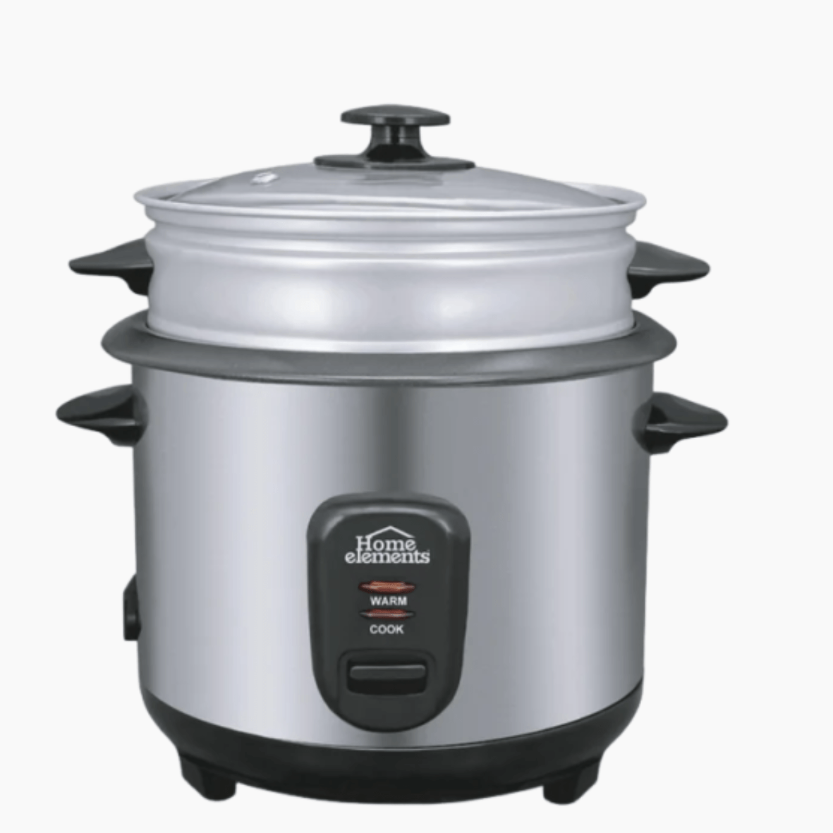 Olla Arrocera HOME ELEMENTS 1.8 Litros En Acero Inoxidable + Vaporera De 10 Porciones