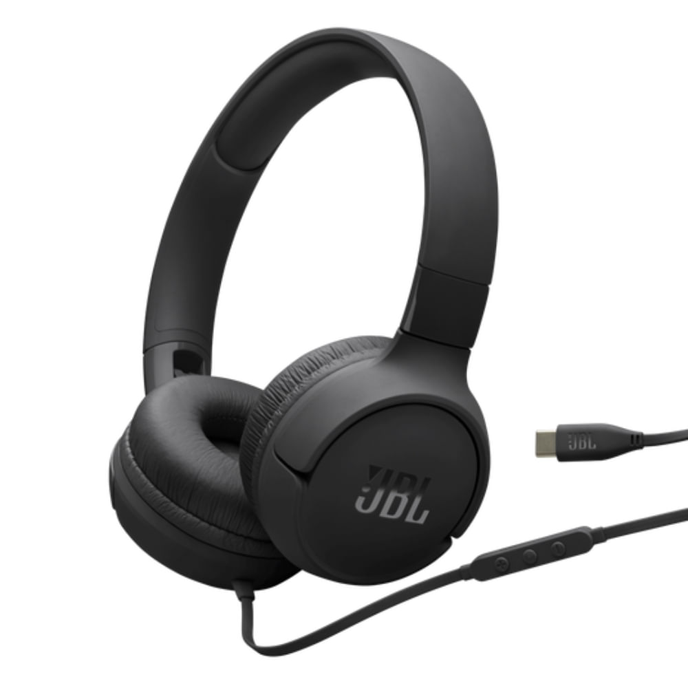 Audífonos JBL Tune 520C USB-C Diadema Hi-Res Audio Pure Bass Manos Libres y Micrófono para Celular Negro