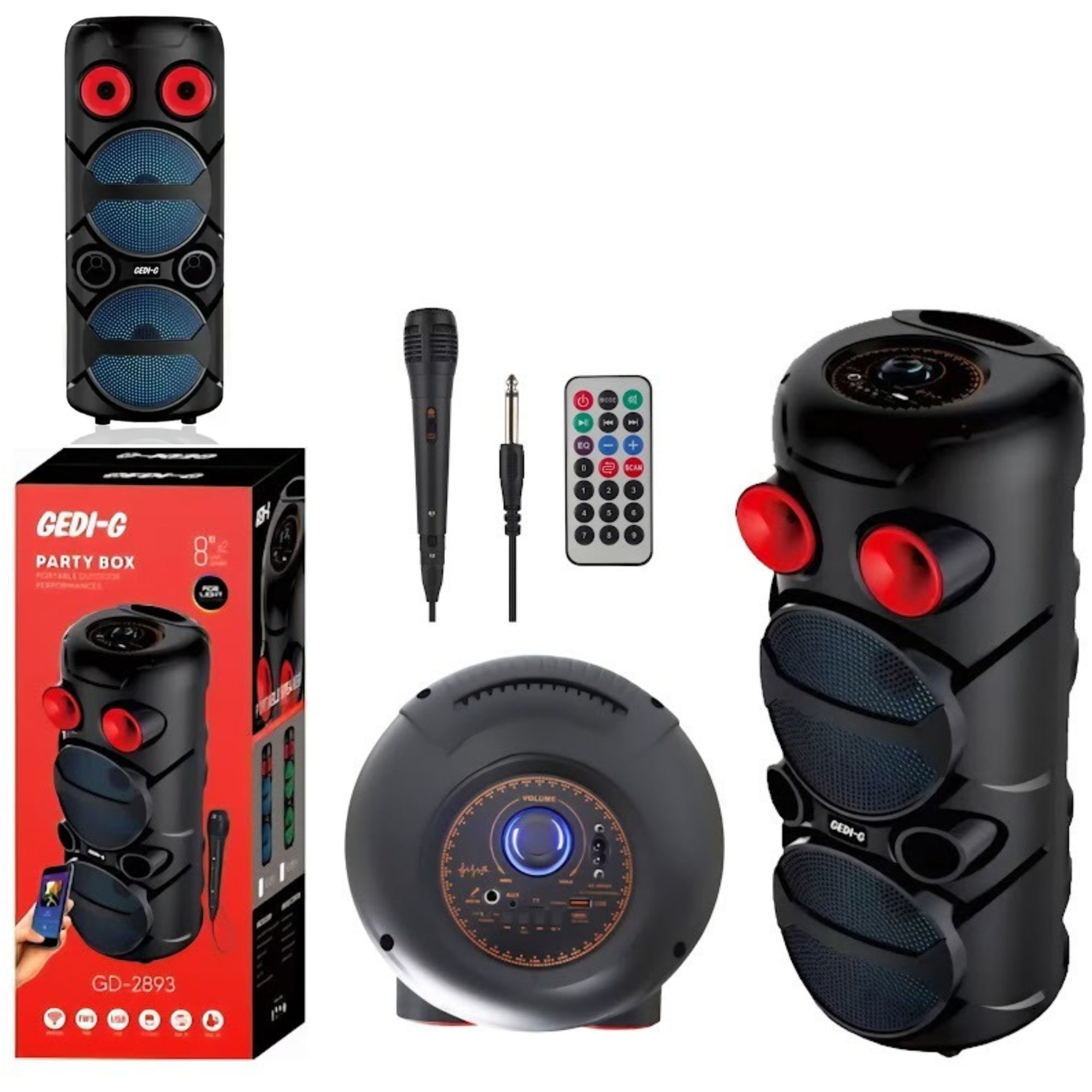 Torre De Sonido Cabina De Sonido Para Fiesta 20W RMS 8¨X2 Parlante Para Fiestas Potente + Control Microfono Karaoké
