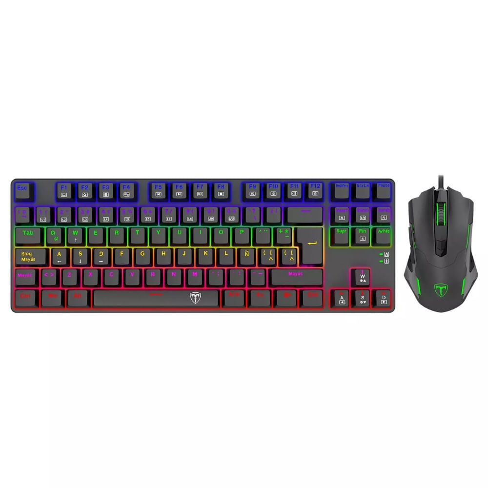 T-dagger Combo Gamer Advance Force TG005 LIT Teclado Mecánico Compacto + Mouse Gamer RGB