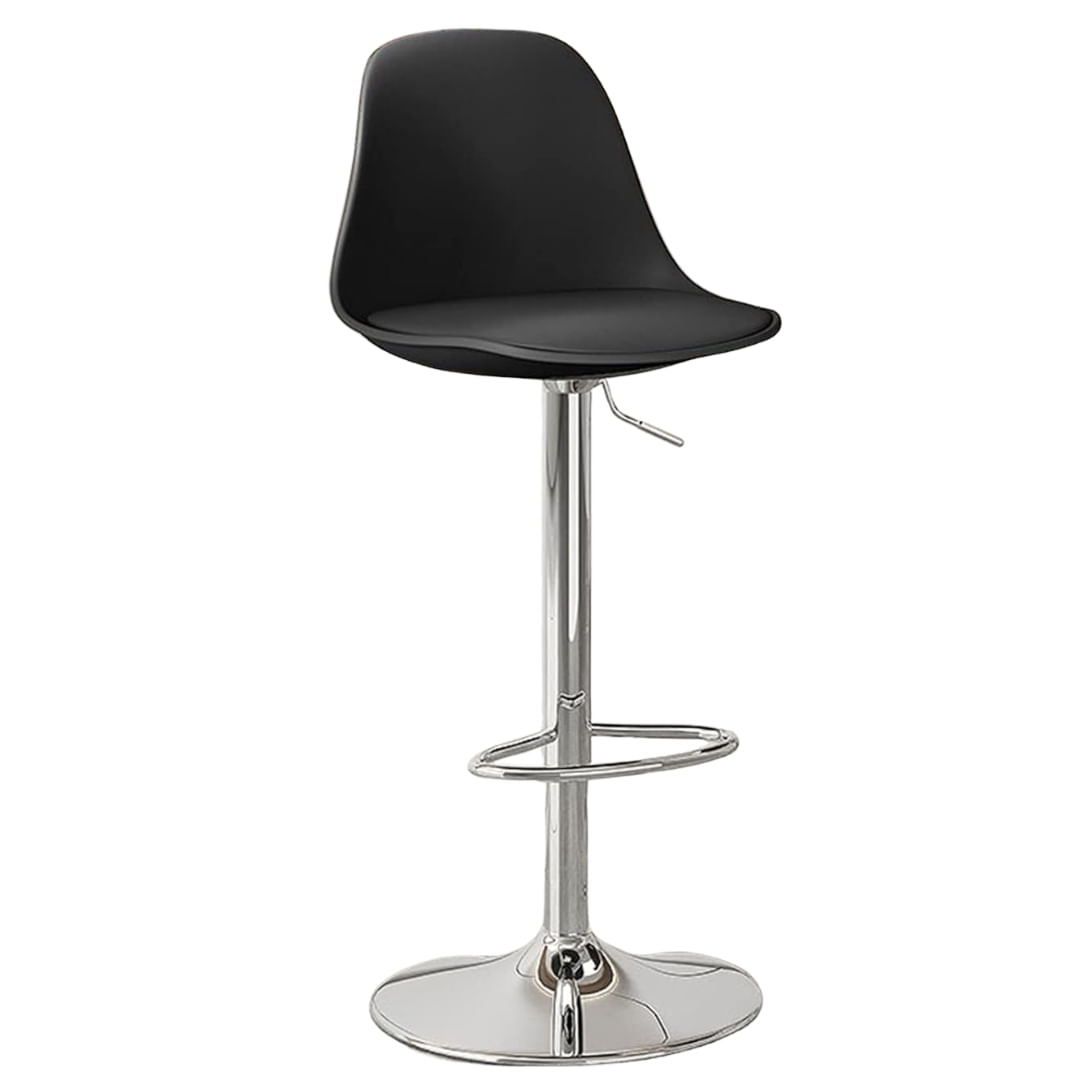 Silla Bar Espaldar Plástico Con Altura Ajustable Negra