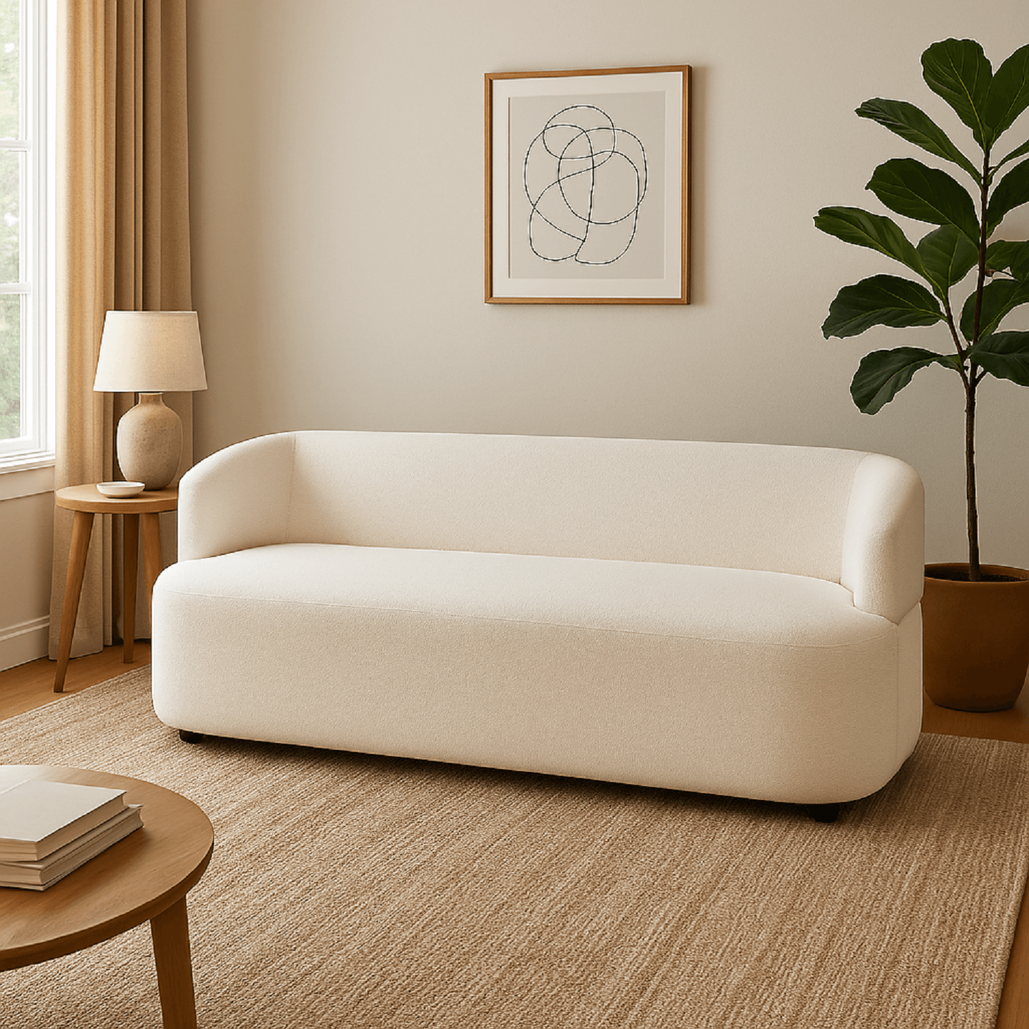 Sofa Moderno Boom (72x170x80cm)Blanco Ovejo