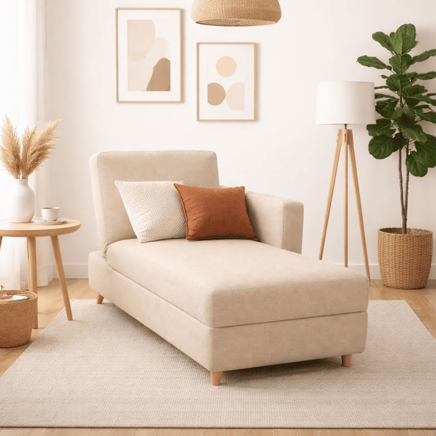 Sofa Cama Baúl 45x145x60 Biege