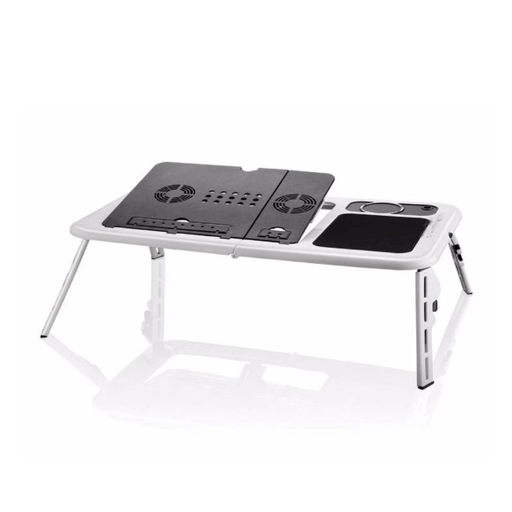 Mesa Portatil Computador Plegable Ajustable Ventiladores Integrados Soporte Taza Espacio Mouse