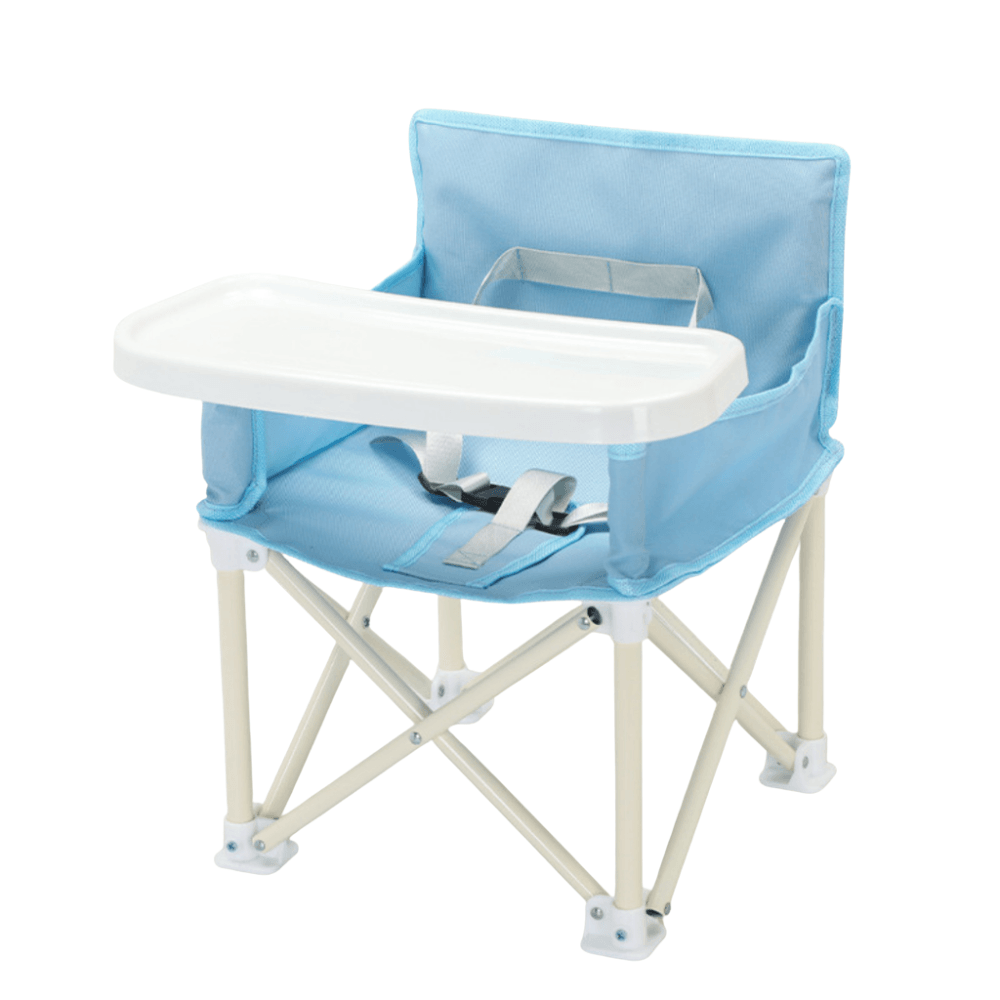 Silla Comedero Plegable Alimentacion Bebes Portatil Practicidad Viaje Azul