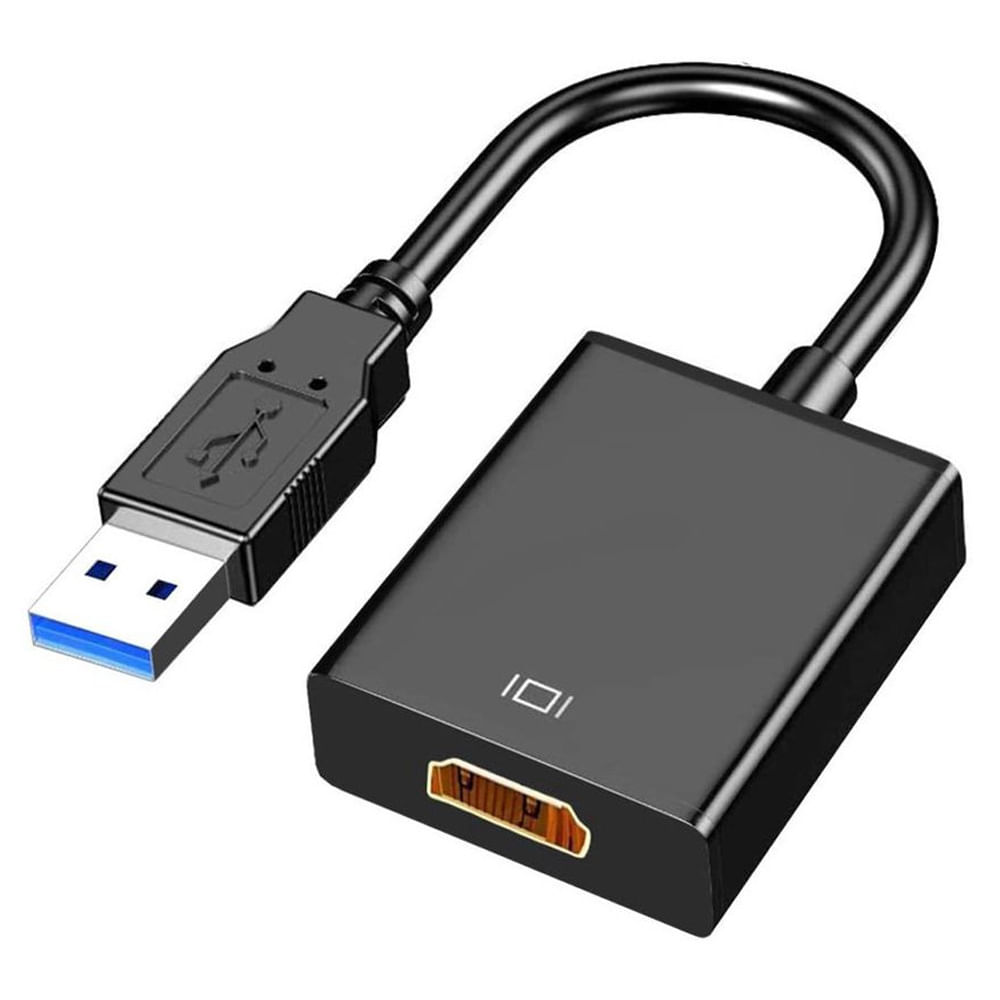 Convertidor USB-HDMI 3.0 Negro Adaptador Video HDTV Cable