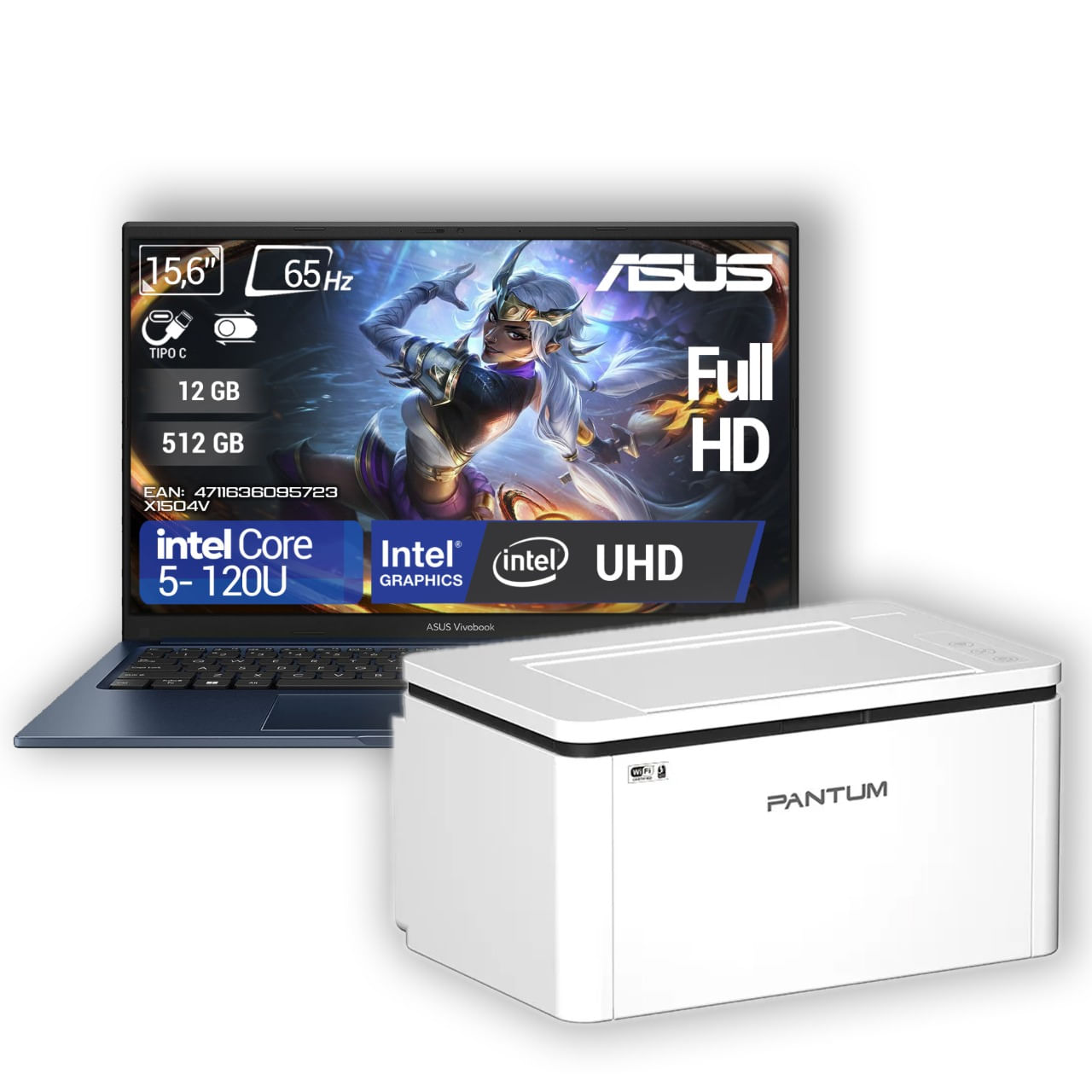 Computador Portatil Asus X1504V Intel Core i5-120U Ram 12GB - 512GB SSD + Impresora
