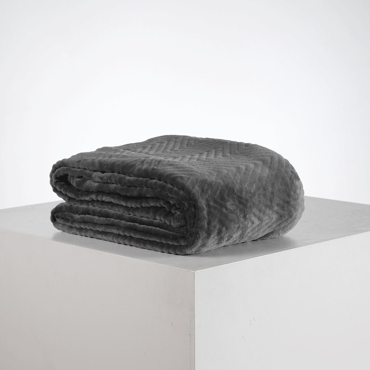 Cobija Flannel Fleece 250 gr Chevron Gris