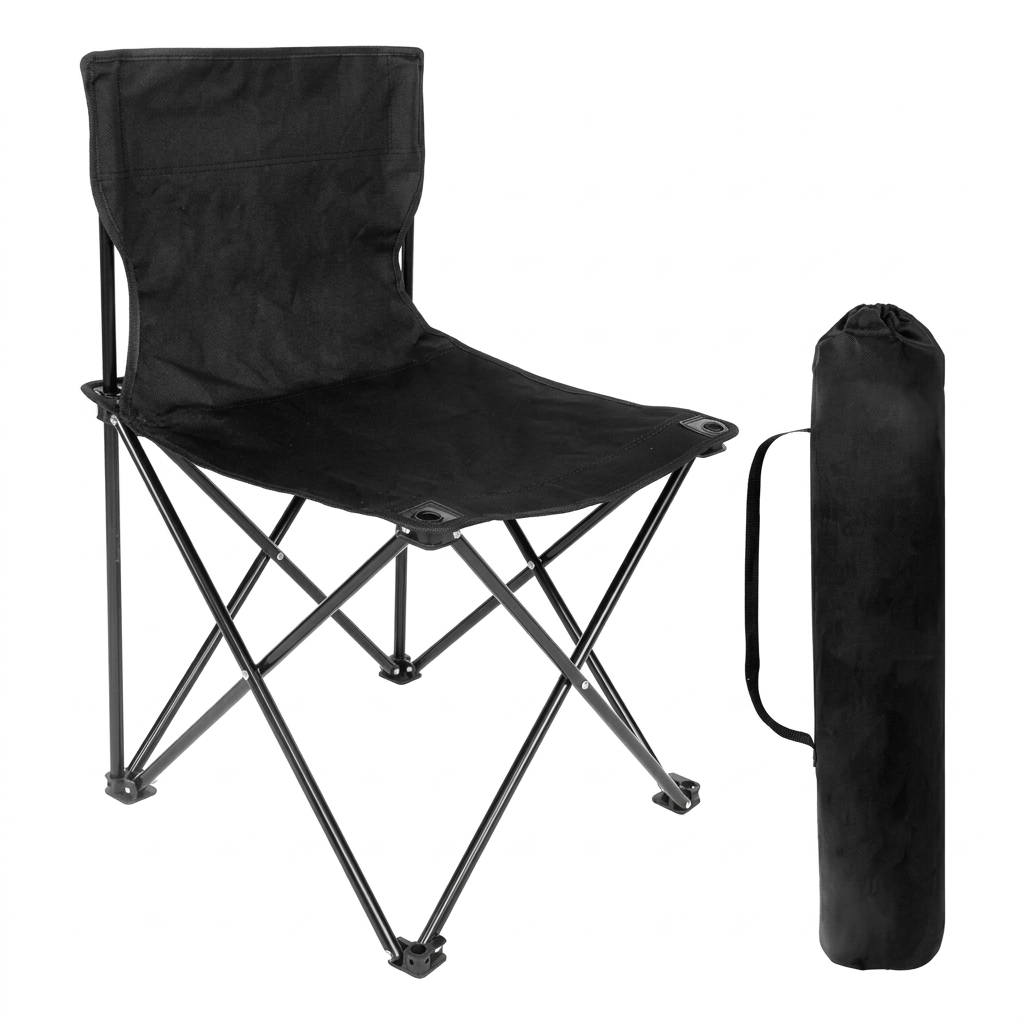 Silla Plegable Portatil Tipo Camping Ultraligera con Bolso de Transporte