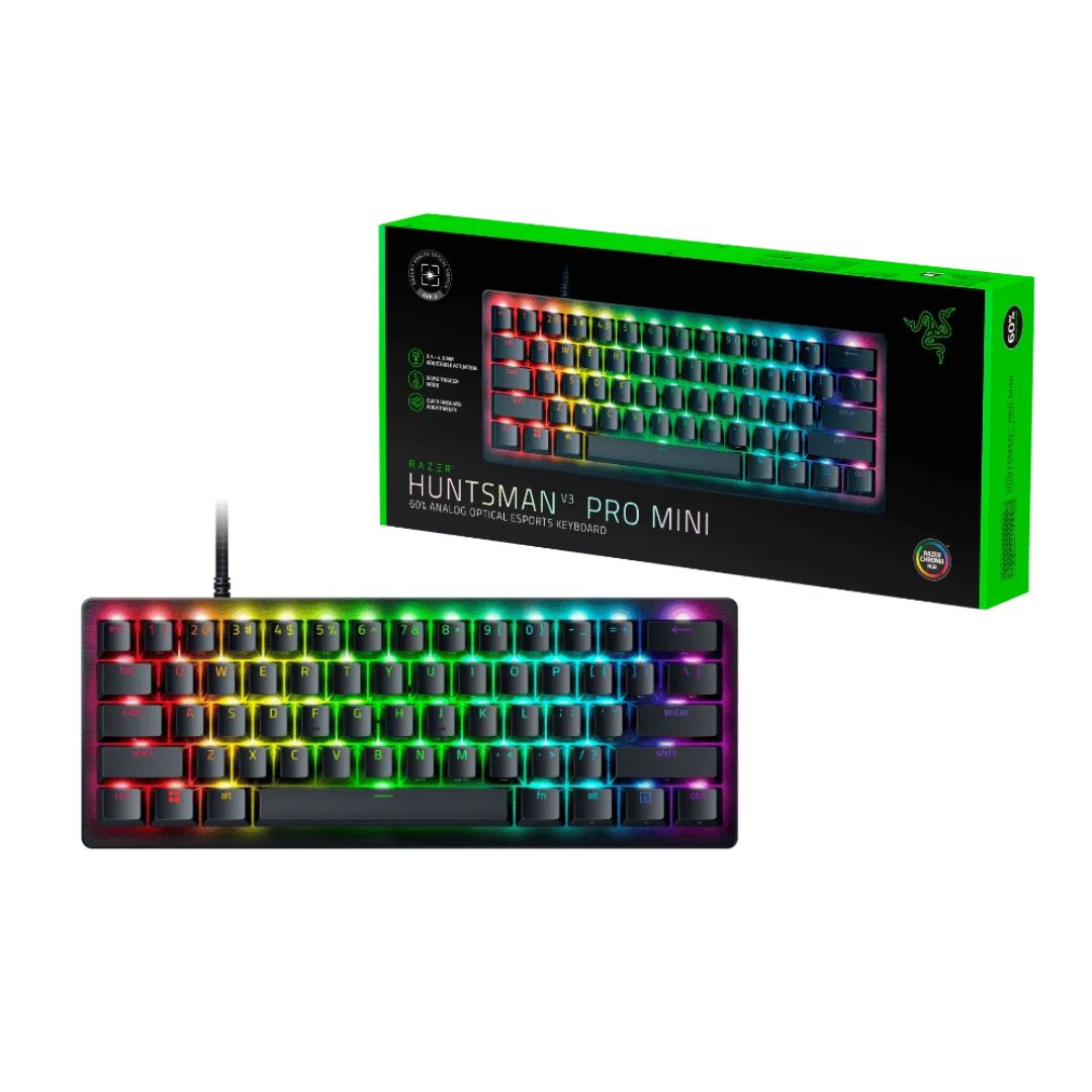 Teclado Razer Gamer Huntsman V3 Pro Mini 60% Optical Switch Rojo