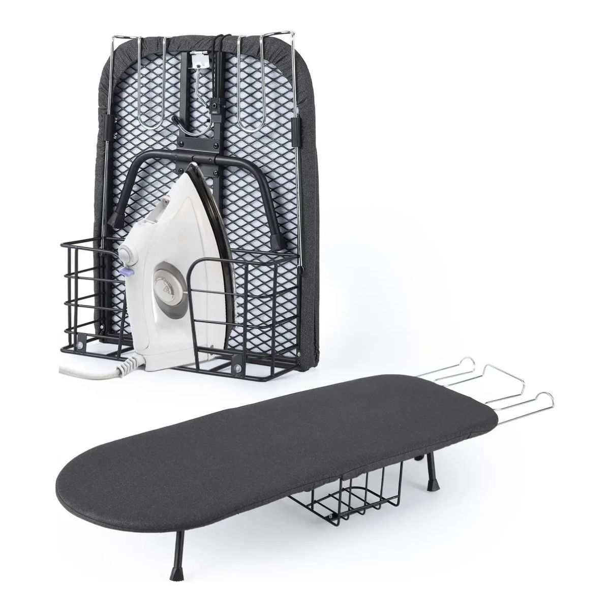 Tabla O Mesa De Planchar Plegable Pequeña Con Portaplancha Color Negro