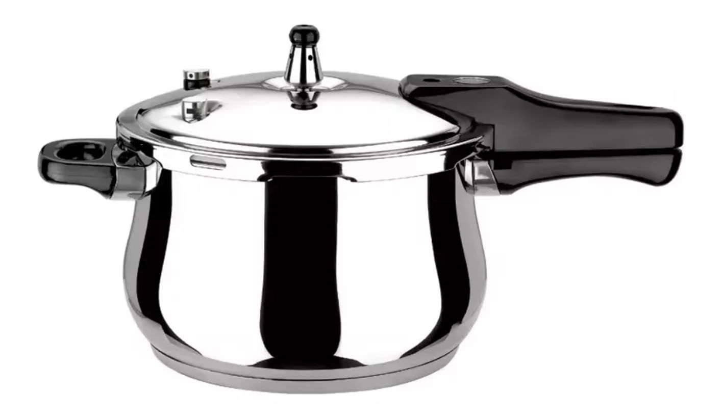Olla Express A Presión Acero Swisshome 7 Litros Color Negro