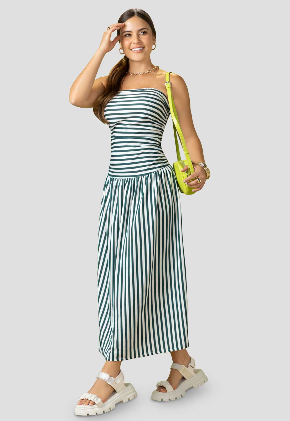 Vestido Largo Mujer Estampado Atypical 114271