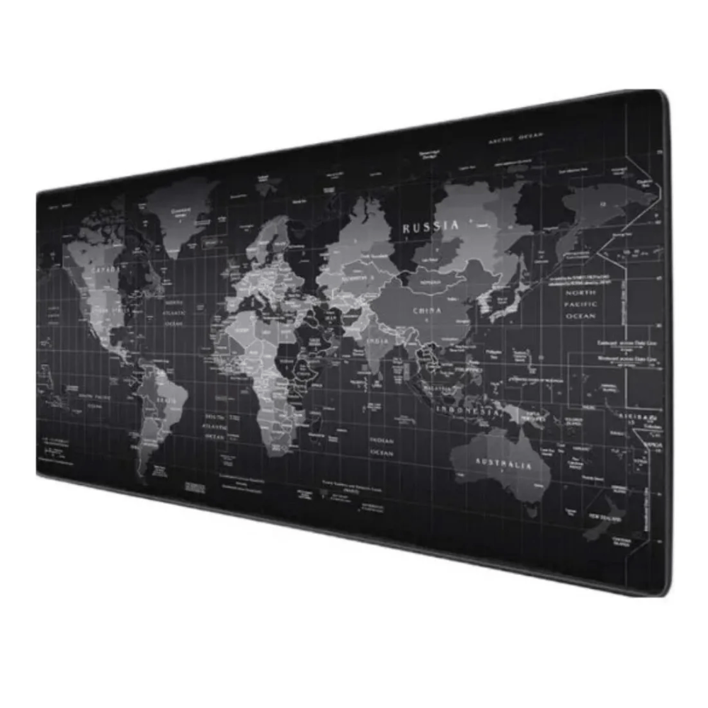 Mouse Pad Mapamundi Gamer XXL 40x90cm Caucho Tela Antideslizante Escritorio Oficina Computador Laptop