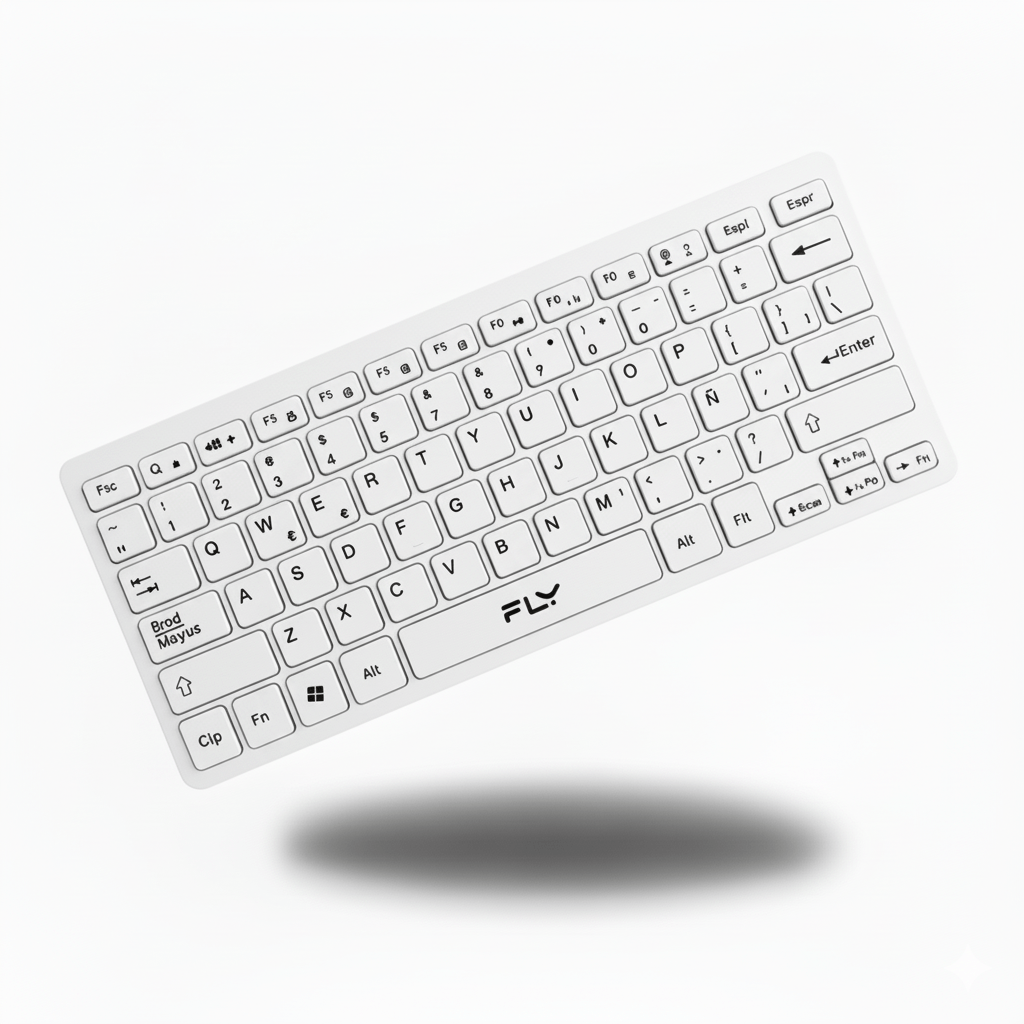 Combo Inalámbrico TF-80 – Teclado Compacto con Mouse Incluido Blanco