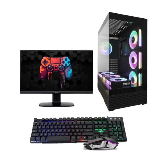 Computador de Escritorio Janus AMD RYZEN 7 8700F 16GB  SSD 512GB M.2 RTX 5060 SHADOW 8GB MONITOR ACER 23.8" IPS