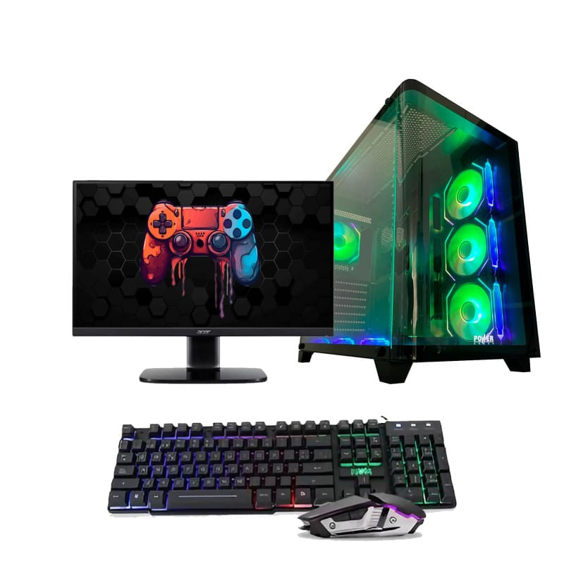 Computador Gaming Amd Ryzen 7 8700F 16GB RGB Ddr4  500GB SSD RTX 3050 6GB Monitor ACER 23.8" Windows Preinstalado