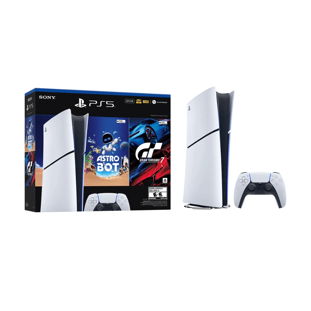 Consola PlayStation 5 Slim Digital 825GB + 2 Juegos Incluidos Astro Bot y Gran Turismo 7