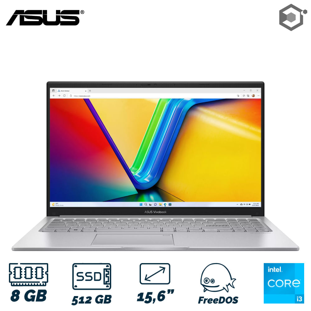 Portátil Asus Vivobook X1504ZA BQ1870 Intel Core i3 1215U RAM 8GB SSD 512GB  15Pulg