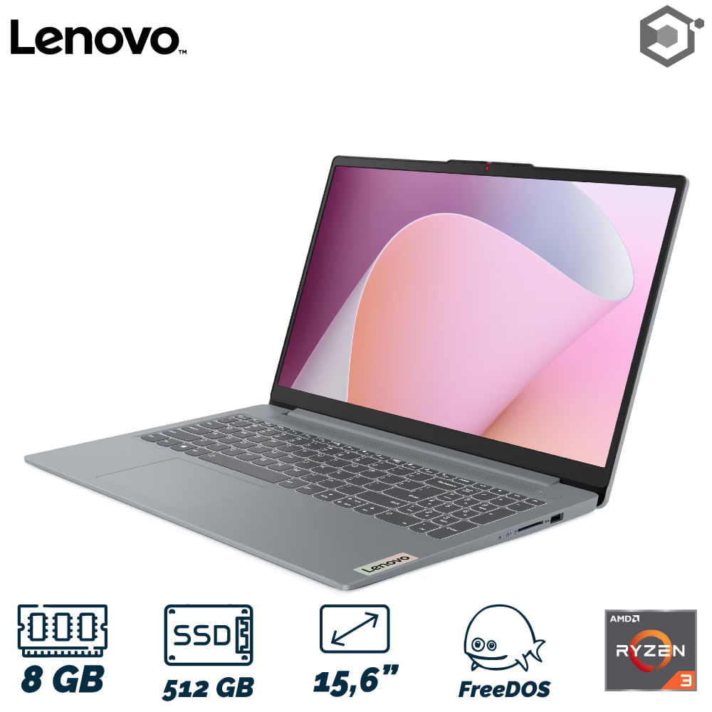 Portátil Lenovo Ideapad Slim 3 15AMN8 AMD Ryzen 3 7320U RAM 8GB SSD 512GB 15Pulg